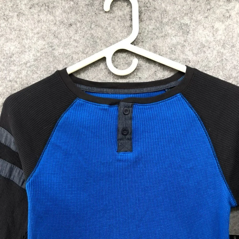 NWT Beverly Hills Polo Club Boys Size L (7) Blue Long Sleeve Henley‎ Shirt